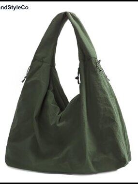 Large Nylon Hobo Bag Women Crescent Shoulder Tote Vintage Casual Shopper